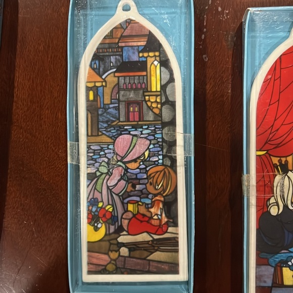 1989 ENESCO PRECIOUS MOMENTS COLLECTORS   SET OF 7 STAINED GLASS ORNAMENTS - Picture 9 of 16